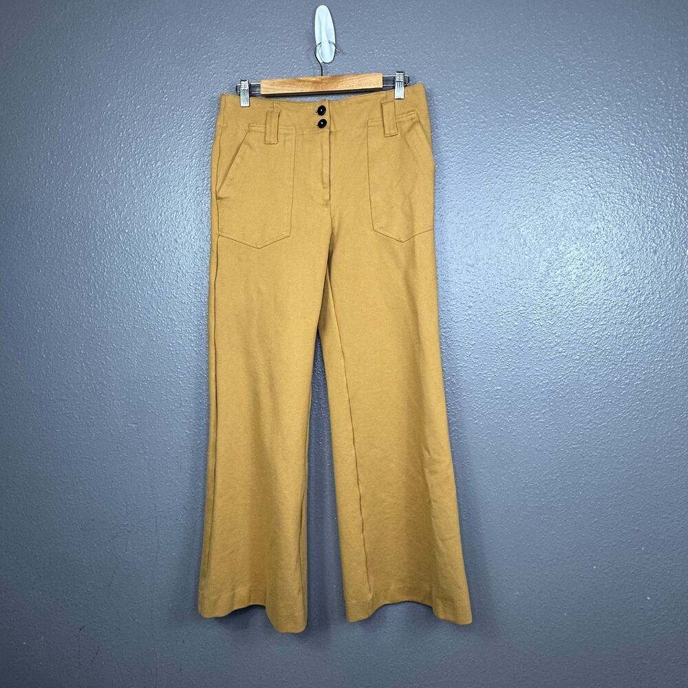 Maeve Anthropologie Wide Leg Pants Size 6 Brown Tan